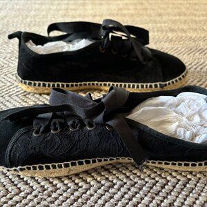 Suede and Lace Manebi lace-up Espadrille Size 41